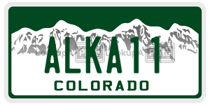 ALKA11  license plate in CO