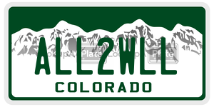 ALL2WLL  license plate in CO