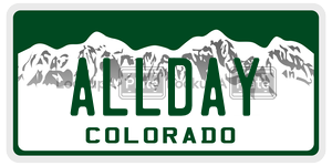 ALLDAY  license plate in CO