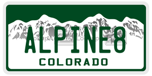 ALPINE8  license plate in CO