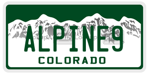 ALPINE9  license plate in CO