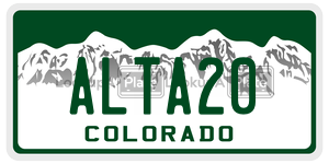 ALTA20  license plate in CO