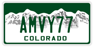 AMVY77  license plate in CO