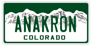 ANAKRON  license plate in CO