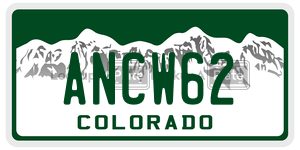 ANCW62  license plate in CO