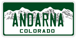 ANDARNA license plate in Colorado