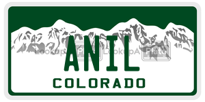ANIL  license plate in CO