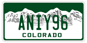 ANIY96  license plate in CO