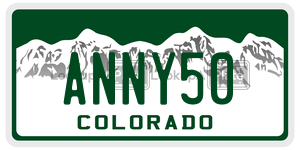 ANNY50  license plate in CO