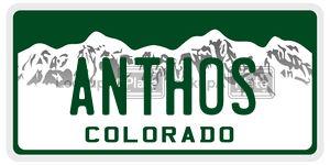 ANTHOS  license plate in CO