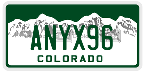 ANYX96 license plate in Colorado