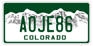 AOJE86  license plate in CO