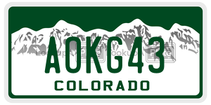 AOKG43  license plate in CO