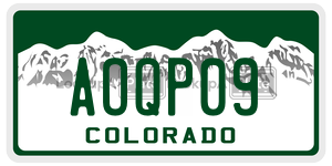 AOQP09 license plate in Colorado
