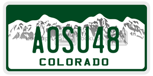 AOSU48  license plate in CO