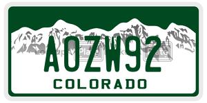AOZW92  license plate in CO
