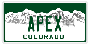 APEX  license plate in CO