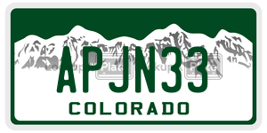 APJN33 license plate in Colorado