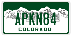 APKN84 license plate in Colorado