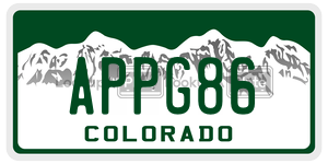 APPG86  license plate in CO
