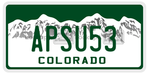 APSU53  license plate in CO