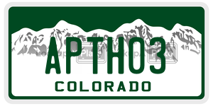 APTH03  license plate in CO