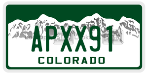 APXX91  license plate in CO