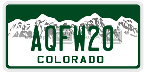 AQFW20  license plate in CO