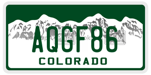 AQGF86  license plate in CO