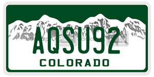 AQSU92 license plate in Colorado
