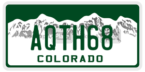 AQTH68  license plate in CO