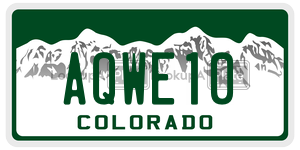 AQWE10 license plate in Colorado