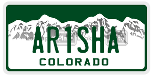 AR1SHA license plate in Colorado