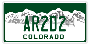 AR2D2  license plate in CO