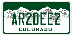 AR2DEE2  license plate in CO