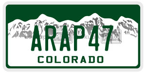 ARAP47 license plate in Colorado