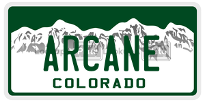 ARCANE license plate in Colorado