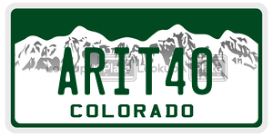ARIT40  license plate in CO