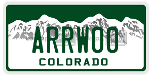 ARRW00  license plate in CO