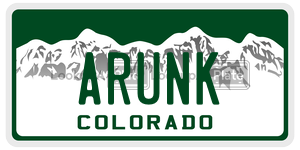 ARUNK  license plate in CO