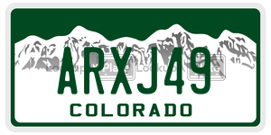 ARXJ49  license plate in CO