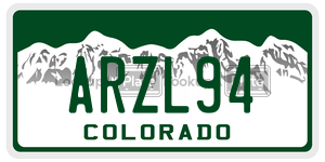 ARZL94 license plate in Colorado