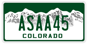 ASAA45  license plate in CO