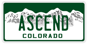 ASCEND  license plate in CO