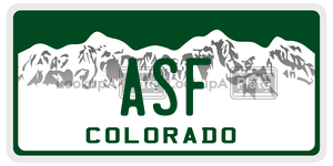 ASF  license plate in CO
