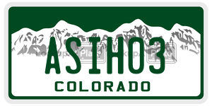 ASIH03  license plate in CO