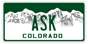 ASK  license plate in CO