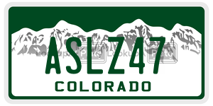 ASLZ47  license plate in CO