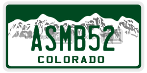 ASMB52  license plate in CO