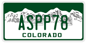 ASPP78 license plate in Colorado